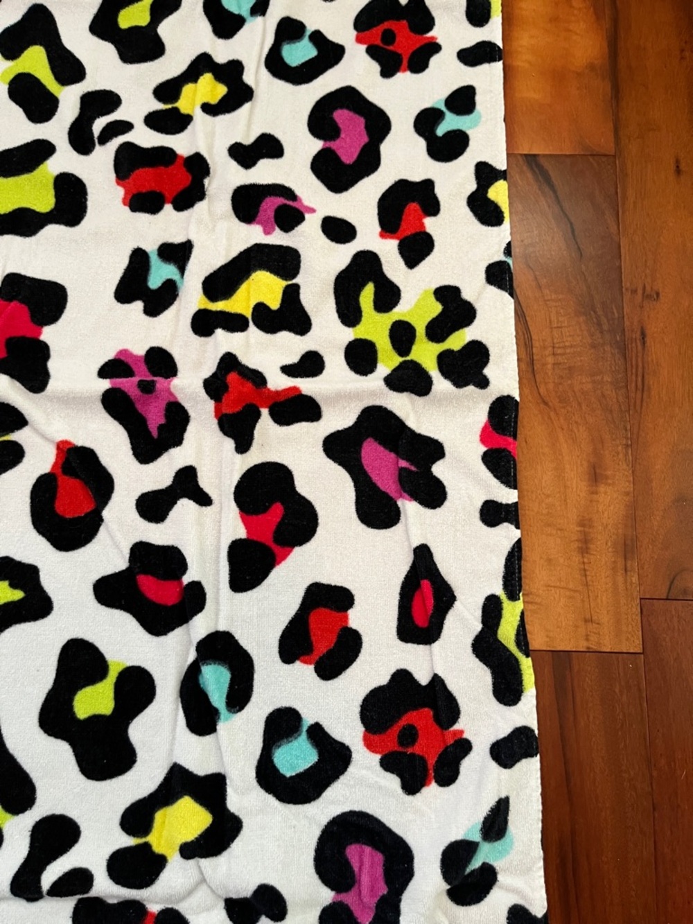 Colorful Neon Leopard Print Beach Towel. - Picture 8 of 9